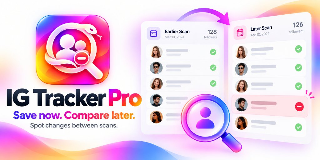Save now. Compare later with IG Tracker Pro